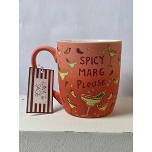 Luna & Sage Ombre' Orange Funny 'Spicy Marg Please' Soft Touch Mug Brand New
